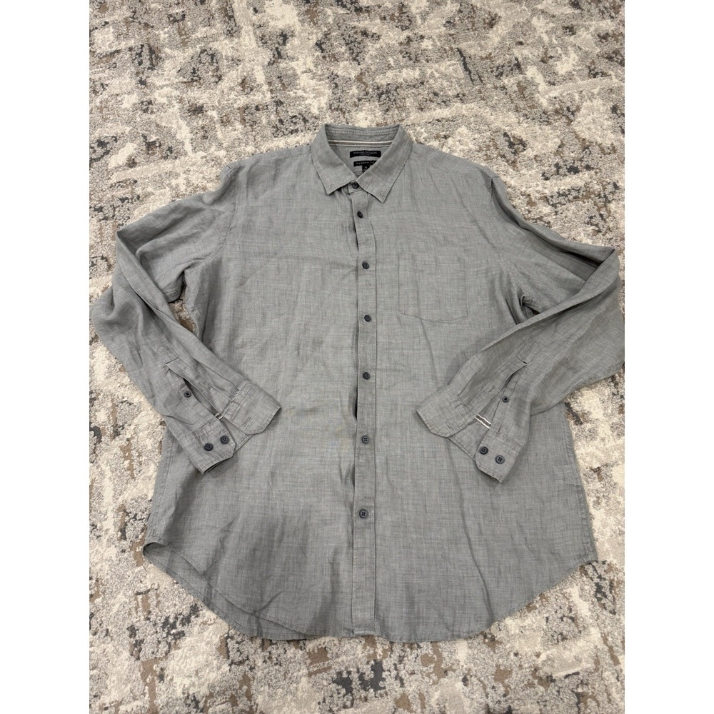 Banana Republic Camden fit Linen Gray shirt Men's XL